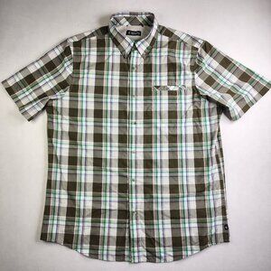 Chaps Performance Men’s XL Lightweight Button-Down – Brown & Green Plaid
